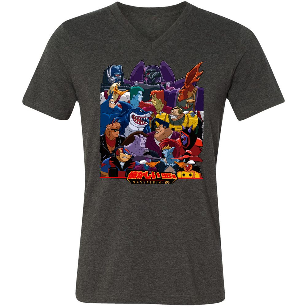 Unisex V-Neck T-Shirt - L3295ZJW - Dark Grey Heather - 8