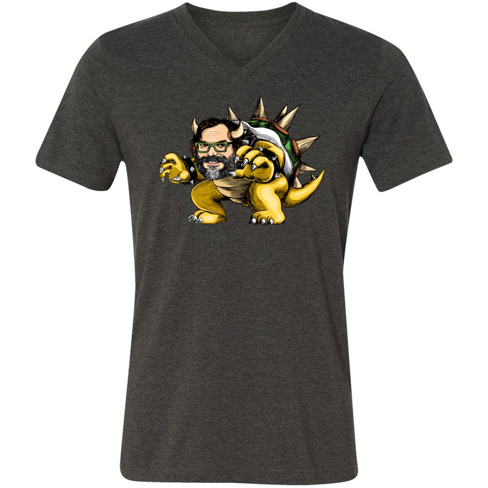 Unisex V-Neck T-Shirt - 91A1ZFXP - Dark Grey Heather - 8