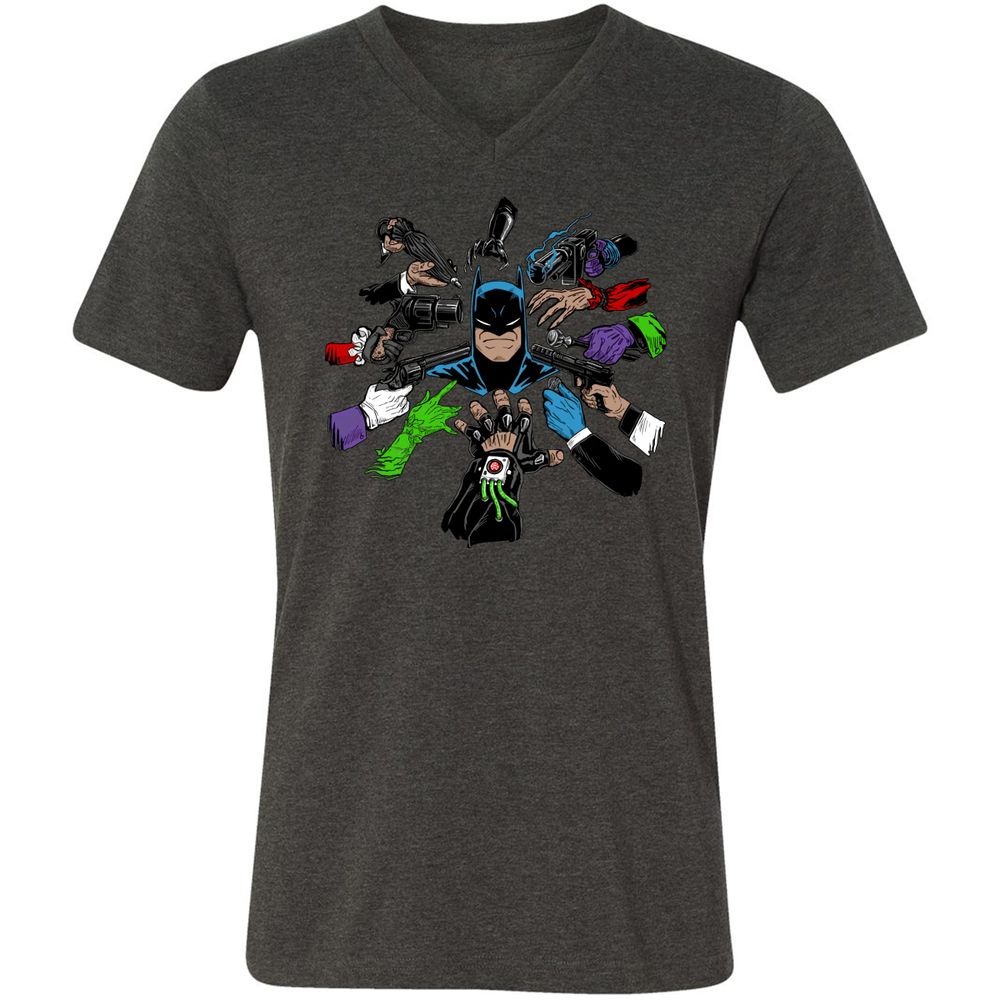 Unisex V-Neck T-Shirt - 4Z935L5T - Dark Grey Heather - 8