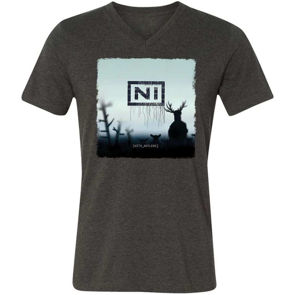 Unisex V-Neck T-Shirt - DTDLWKL4 - Dark Grey Heather - 8