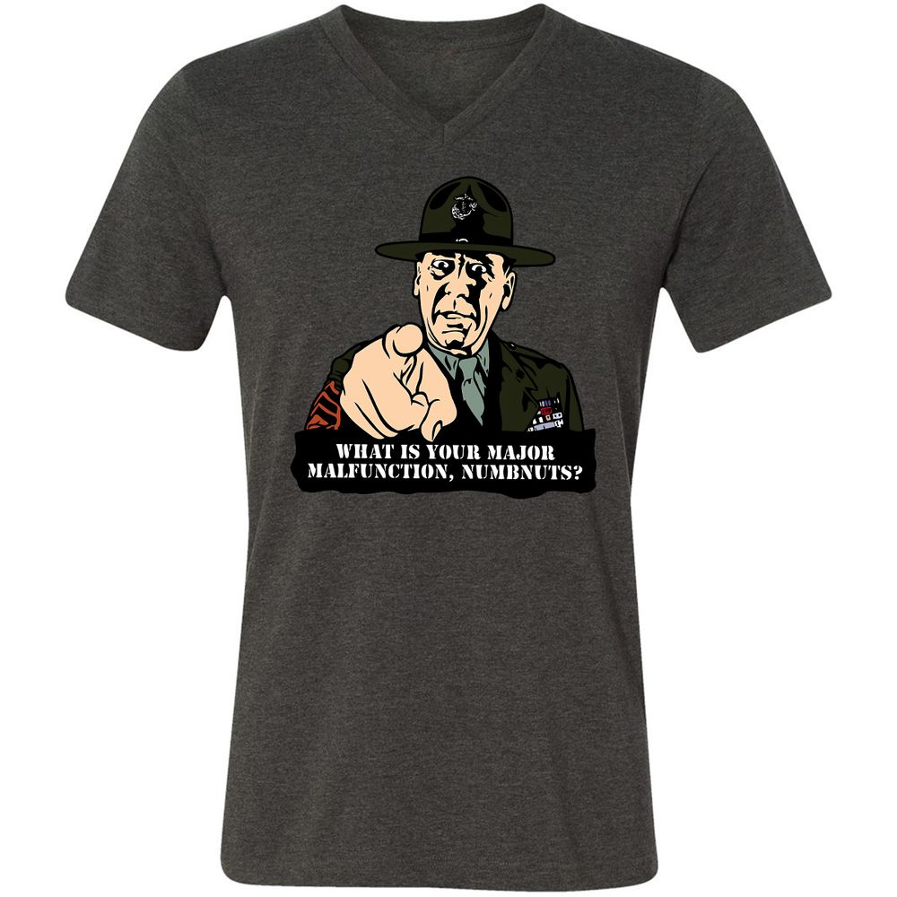 Unisex V-Neck T-Shirt - 4ZVMH4AR - Dark Grey Heather - 8