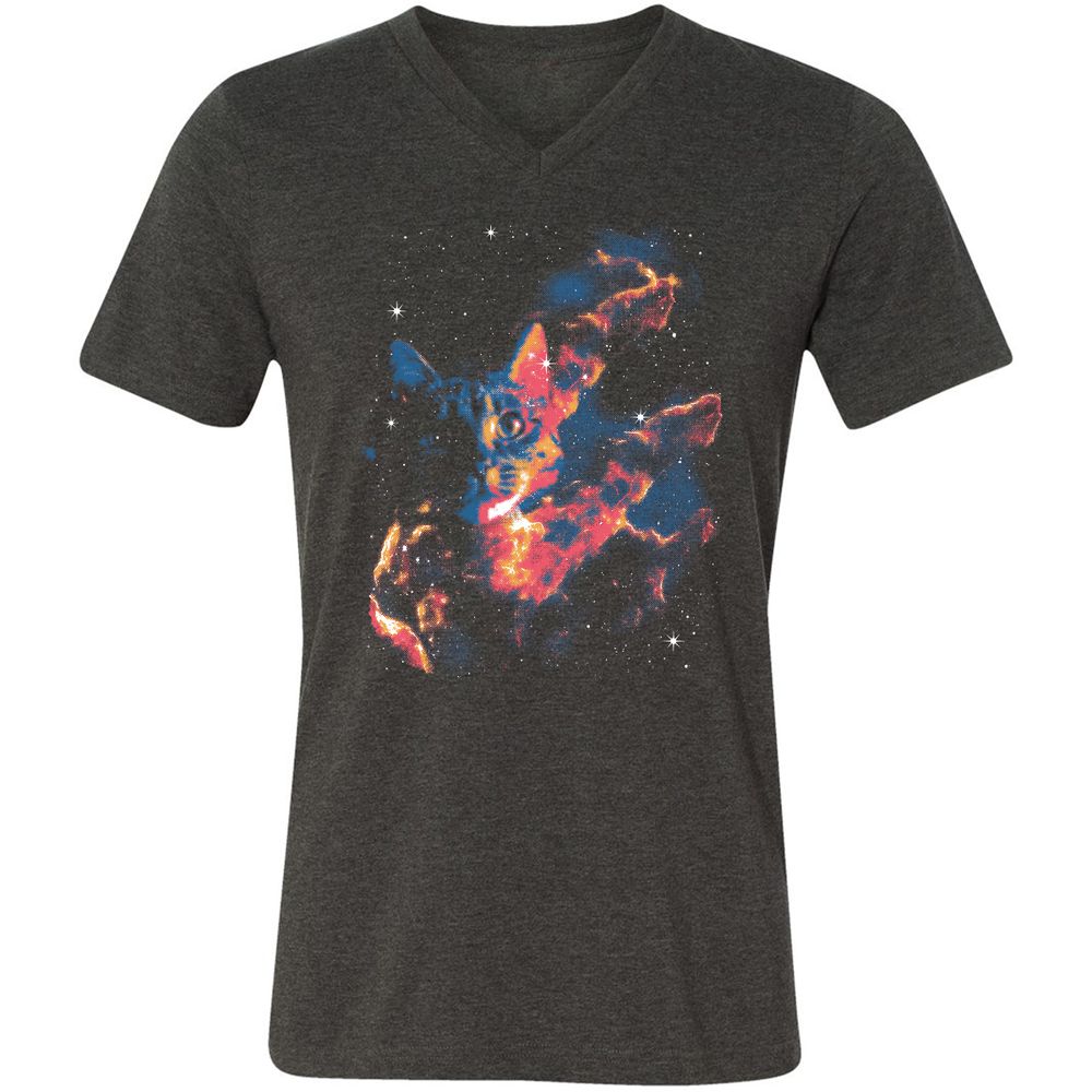 Unisex V-Neck T-Shirt - N1DZJFZX - Dark Grey Heather - 8