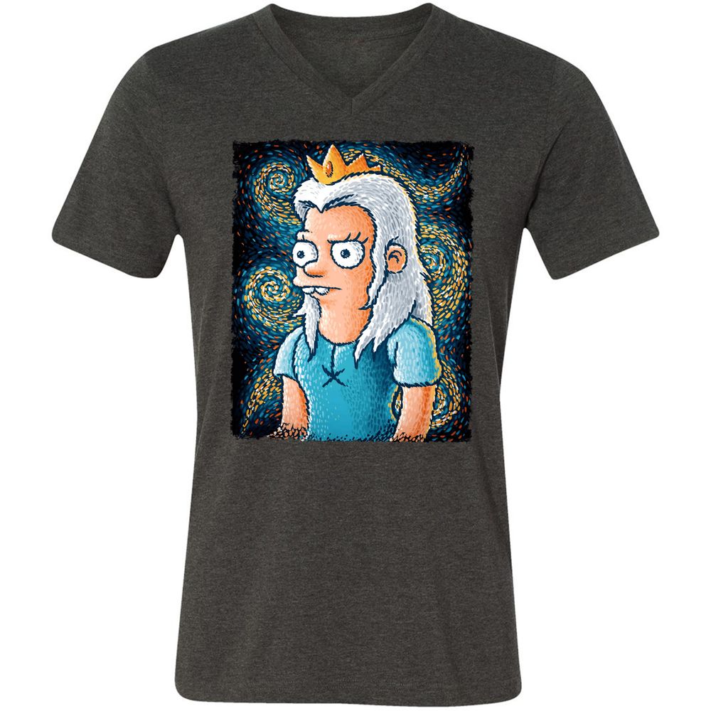 Unisex V-Neck T-Shirt - 9LHX6FQ6 - Dark Grey Heather - 8