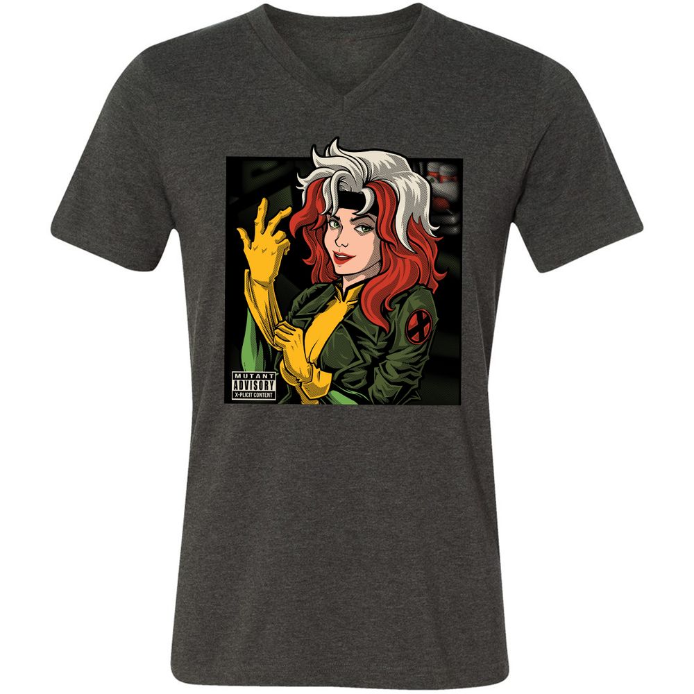 Unisex V-Neck T-Shirt - P4982FDN - Dark Grey Heather - 8