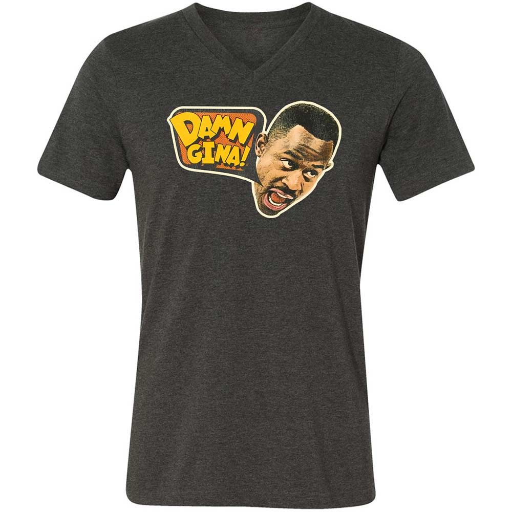 Unisex V-Neck T-Shirt - 4PQSR12N - Dark Grey Heather - 8