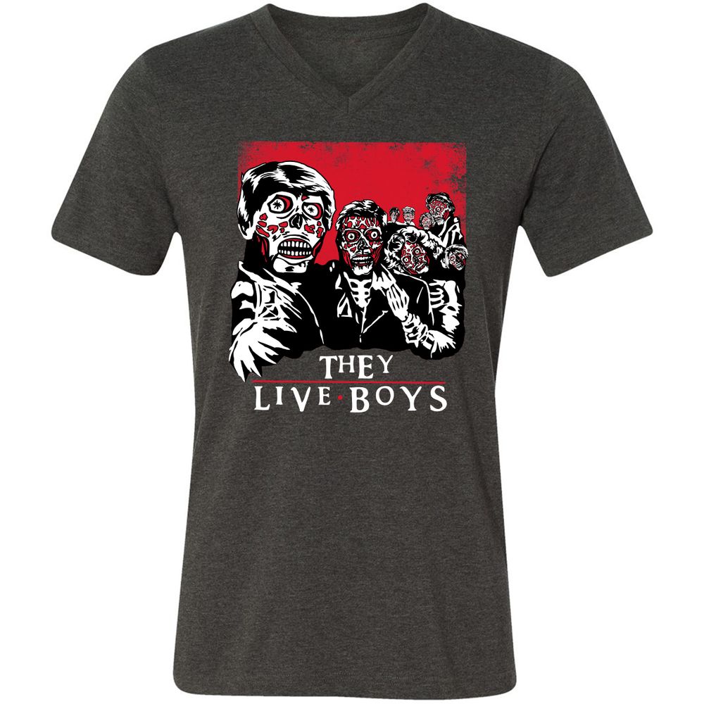 Unisex V-Neck T-Shirt - EJ24ZXPA - Dark Grey Heather - 8