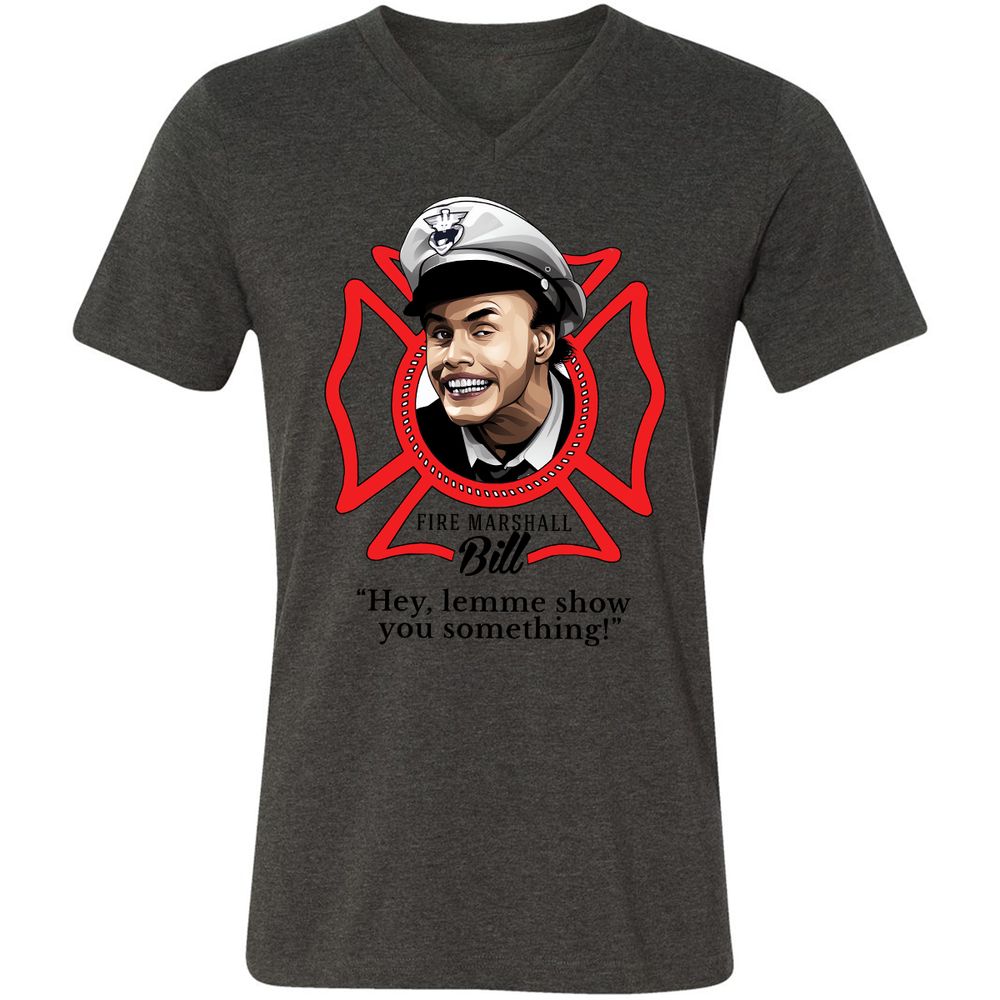 Unisex V-Neck T-Shirt - BE2N96R8 - Dark Grey Heather - 8