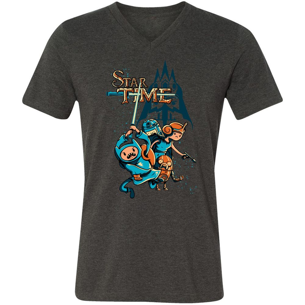 Unisex V-Neck T-Shirt - EL2NDQ5K - Dark Grey Heather - 8