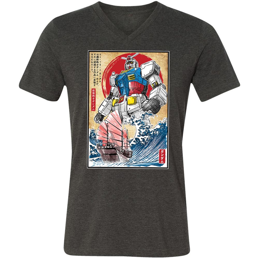 Unisex V-Neck T-Shirt - TCSQ2H63 - Dark Grey Heather - 8