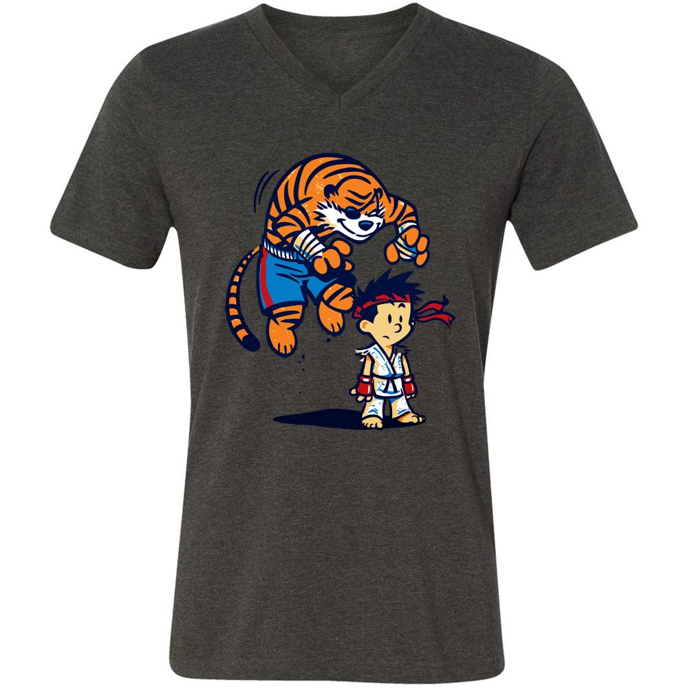 Unisex V-Neck T-Shirt - 673WXYNT - Dark Grey Heather - 8