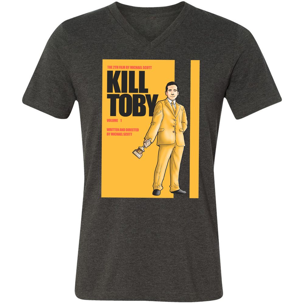 Unisex V-Neck T-Shirt - DFE1HZ8K - Dark Grey Heather - 8