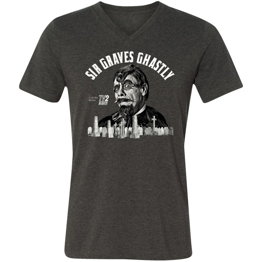 Unisex V-Neck T-Shirt - 5NU4WLS1 - Dark Grey Heather - 8