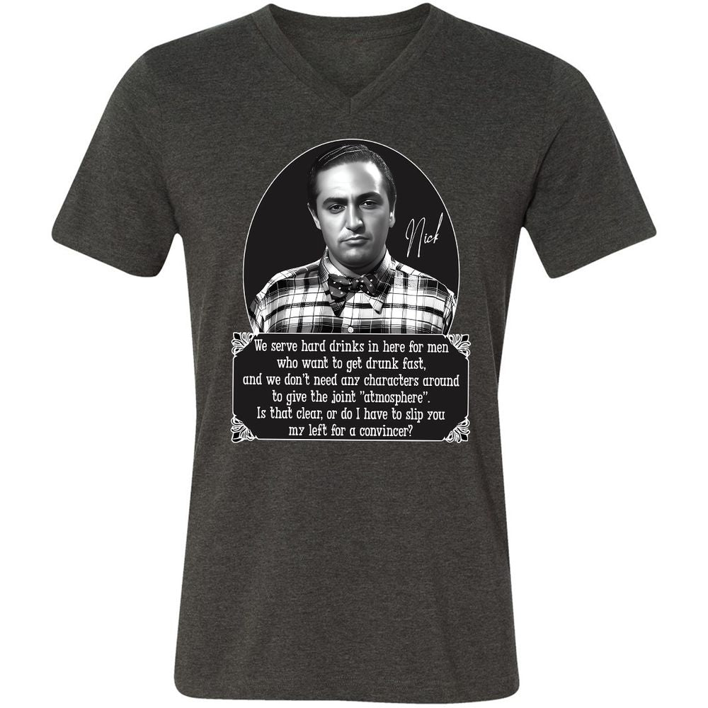 Unisex V-Neck T-Shirt - HN55QJZX - Dark Grey Heather - 8