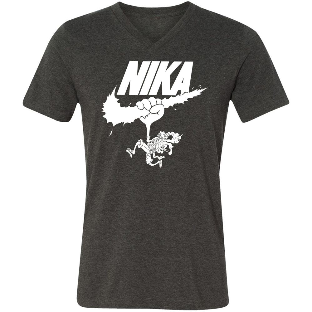 Unisex V-Neck T-Shirt - 8J69X42U - Dark Grey Heather - 8
