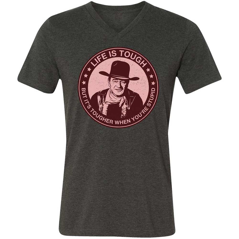 Unisex V-Neck T-Shirt - YRARH1BQ - Dark Grey Heather - 8