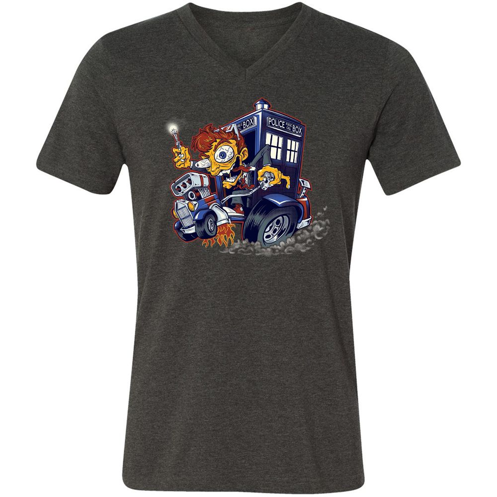 Unisex V-Neck T-Shirt - GPH5B3H6 - Dark Grey Heather - 8
