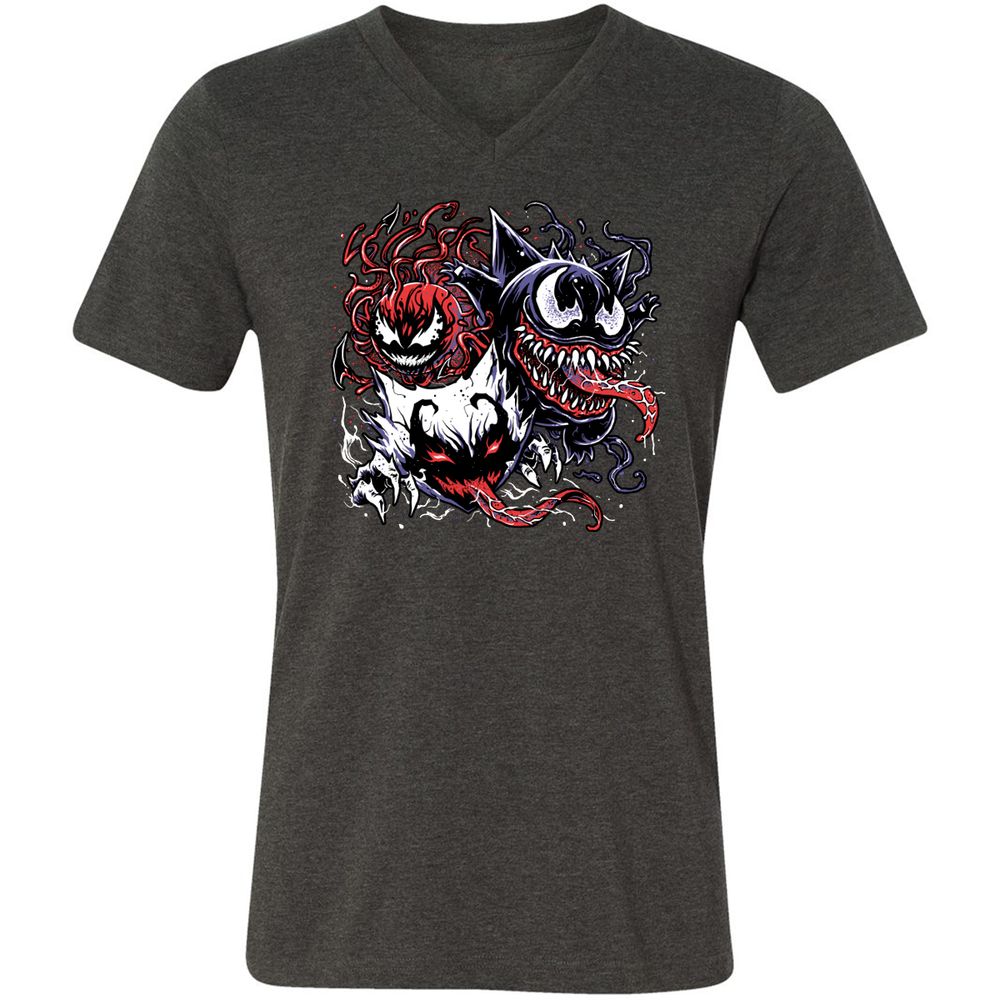 Unisex V-Neck T-Shirt - SDHWQ7HV - Dark Grey Heather - 8