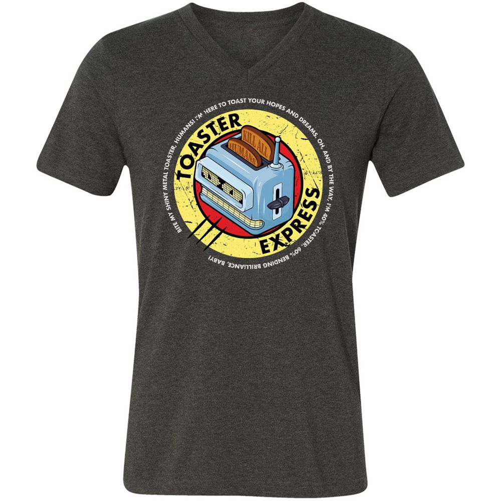 Unisex V-Neck T-Shirt - 9W6R79E7 - Dark Grey Heather - 8