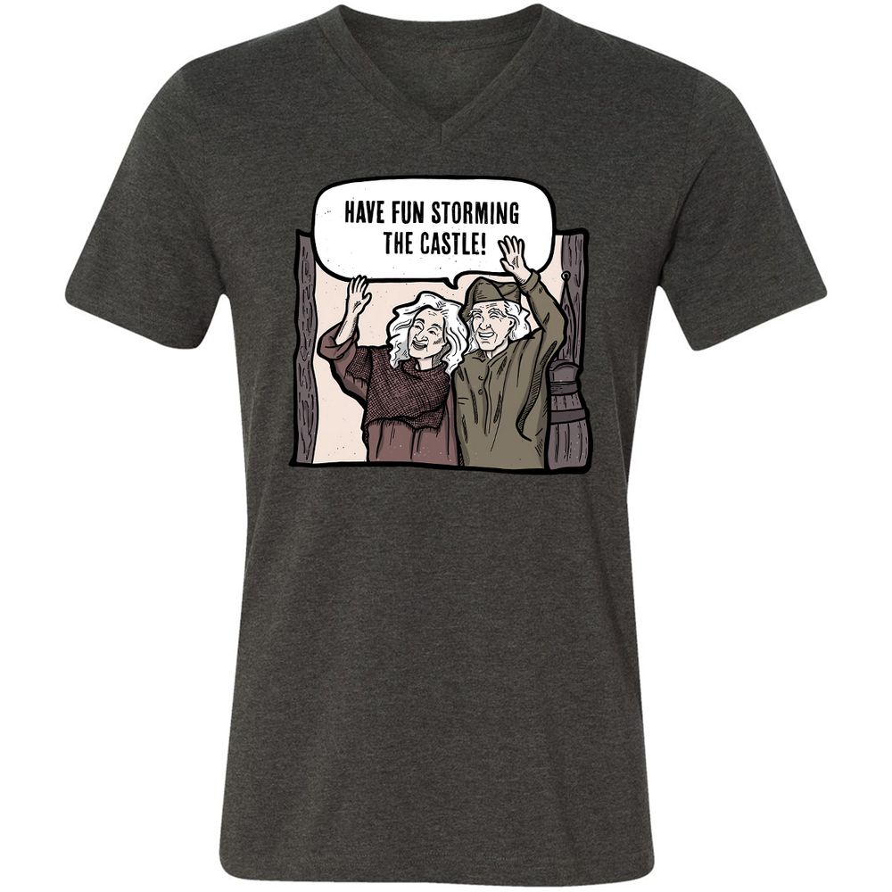 Unisex V-Neck T-Shirt - 9MGECZKQ - Dark Grey Heather - 8