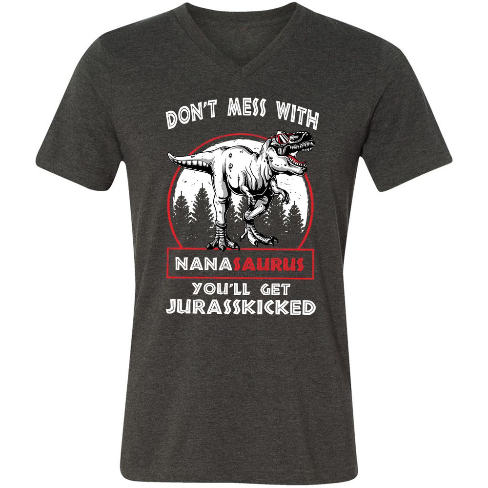 Unisex V-Neck T-Shirt - WUGKNY4E - Dark Grey Heather - 8