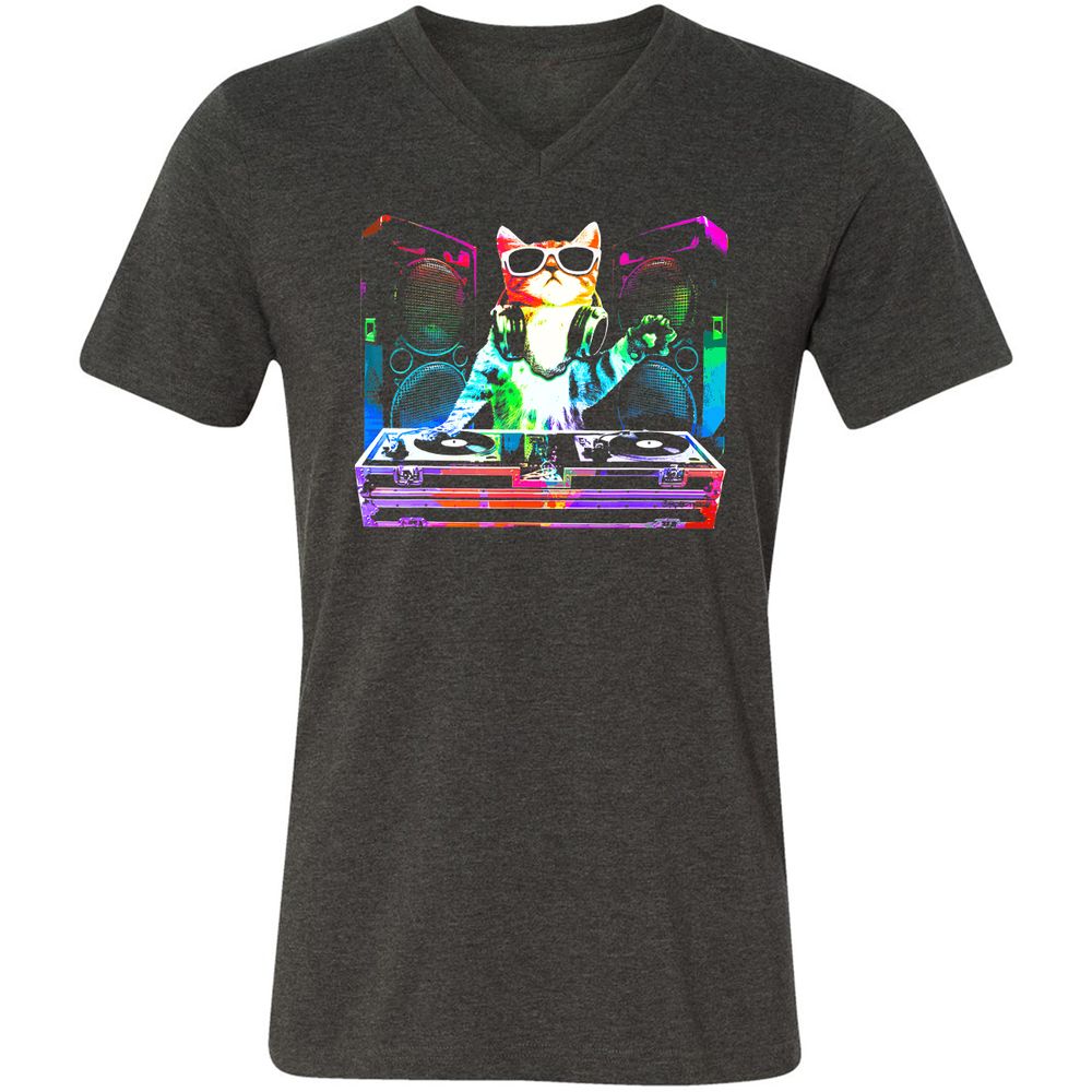 Unisex V-Neck T-Shirt - SLH9TWRJ - Dark Grey Heather - 8