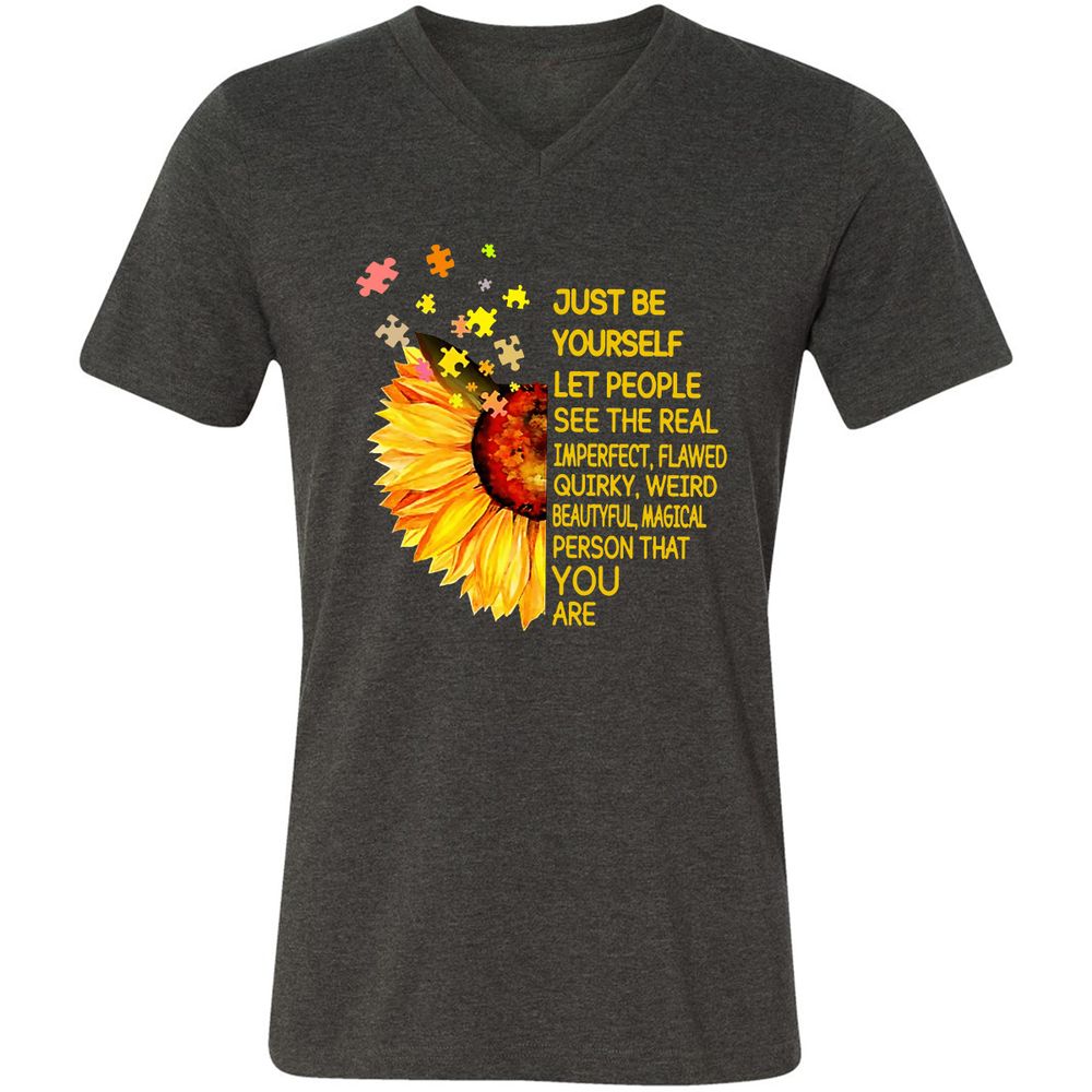 Unisex V-Neck T-Shirt - MM3Y337K - Dark Grey Heather - 8