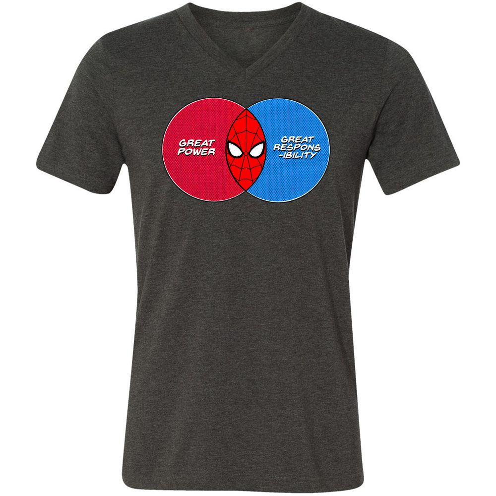 Unisex V-Neck T-Shirt - CLXW9Q4P - Dark Grey Heather - 8