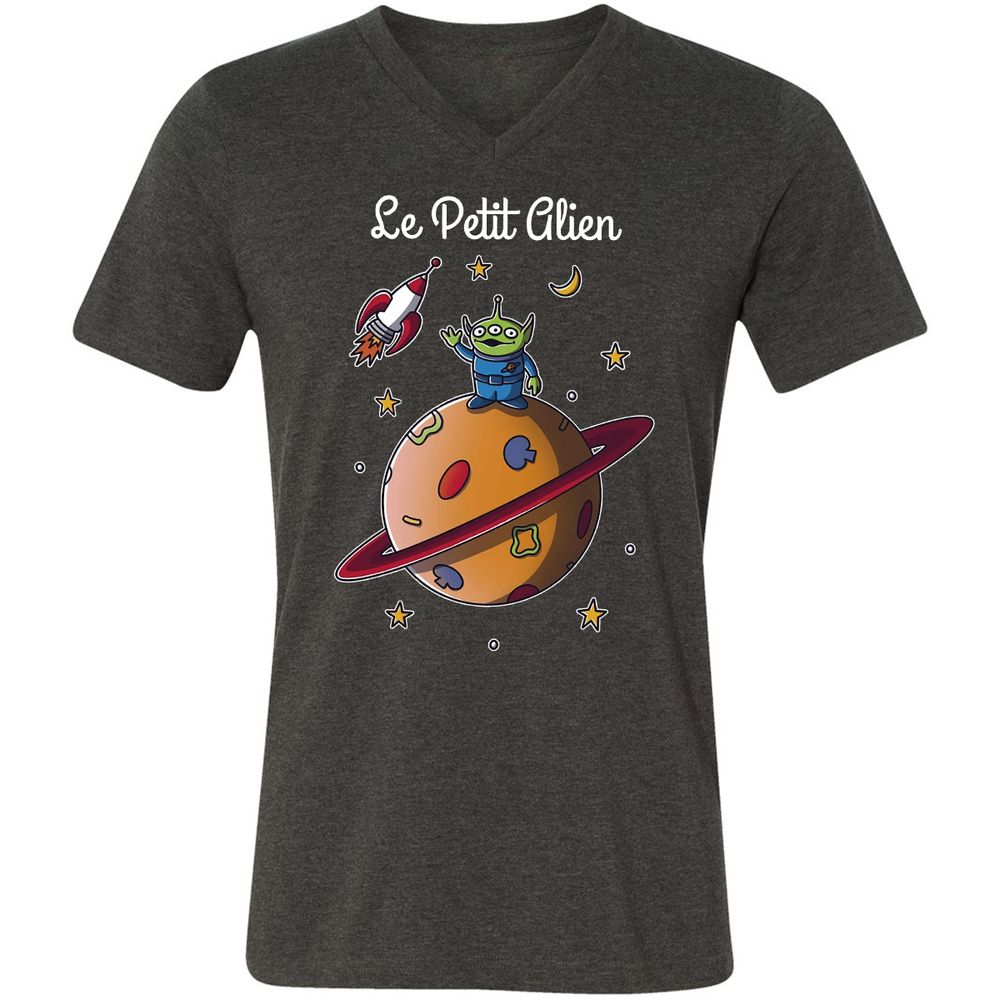 Unisex V-Neck T-Shirt - KVJU9Z33 - Dark Grey Heather - 8