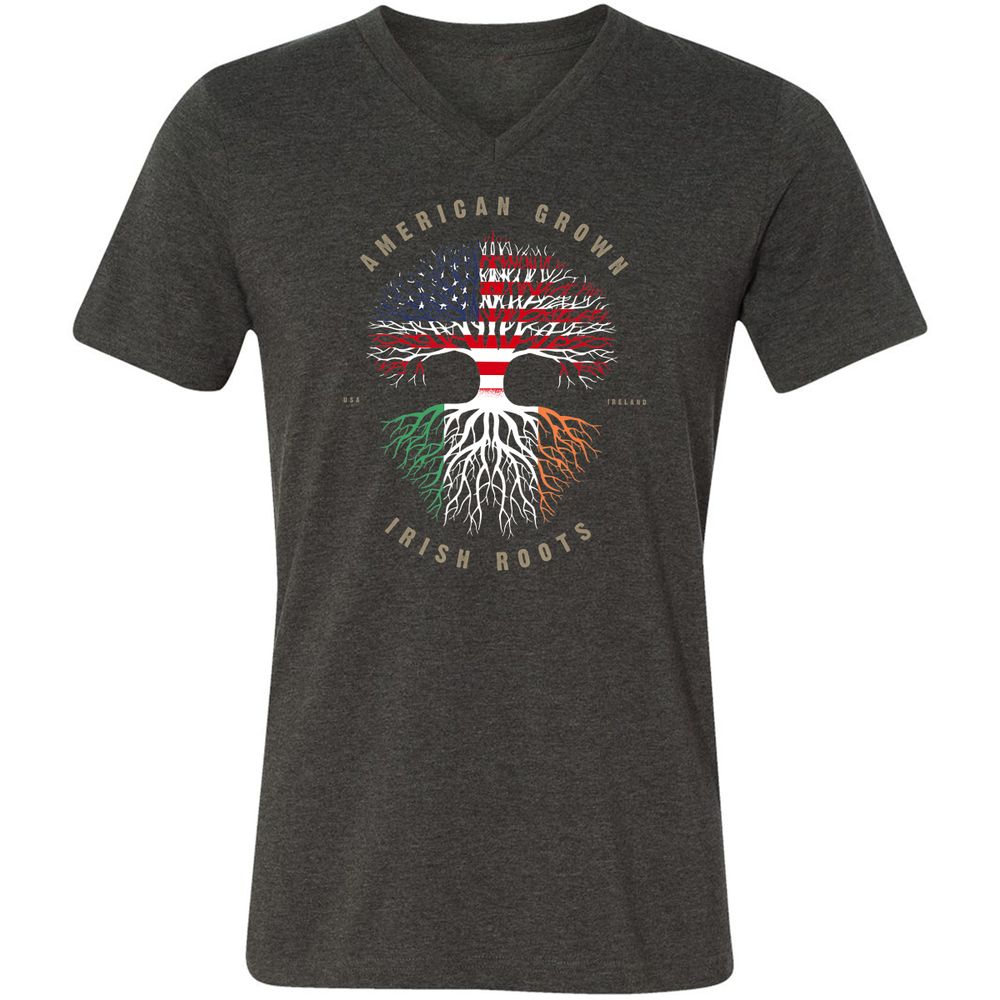 Unisex V-Neck T-Shirt - UKY3BYE8 - Dark Grey Heather - 8