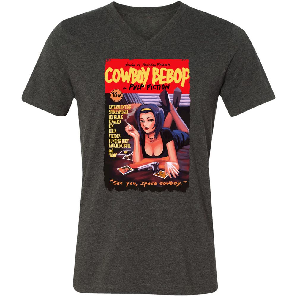 Unisex V-Neck T-Shirt - 9GMGYTK6 - Dark Grey Heather - 8