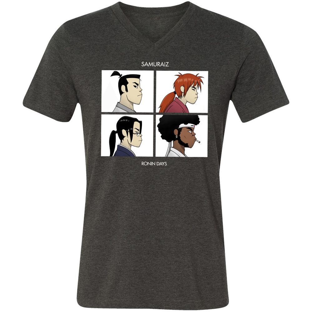 Unisex V-Neck T-Shirt - XFWR5DR4 - Dark Grey Heather - 8