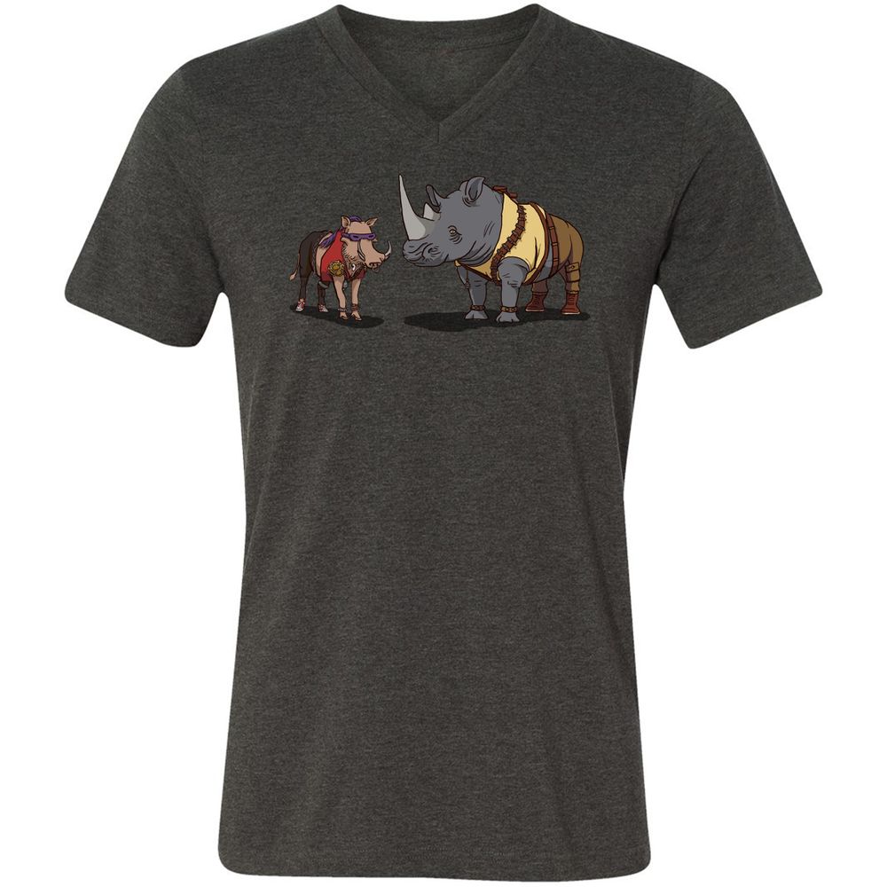 Unisex V-Neck T-Shirt - ZMWGJ2S7 - Dark Grey Heather - 8