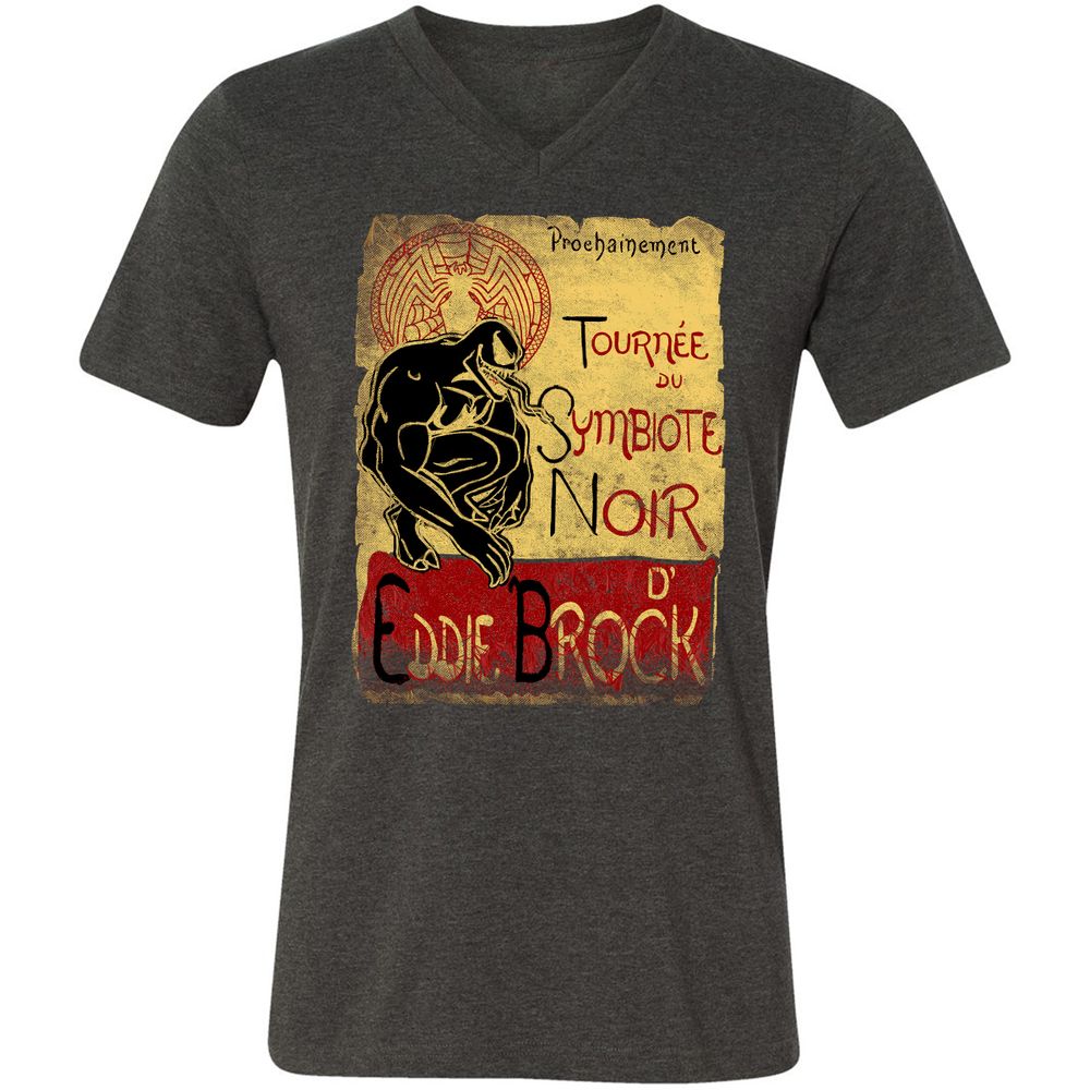 Unisex V-Neck T-Shirt - DLBVN3BX - Dark Grey Heather - 8