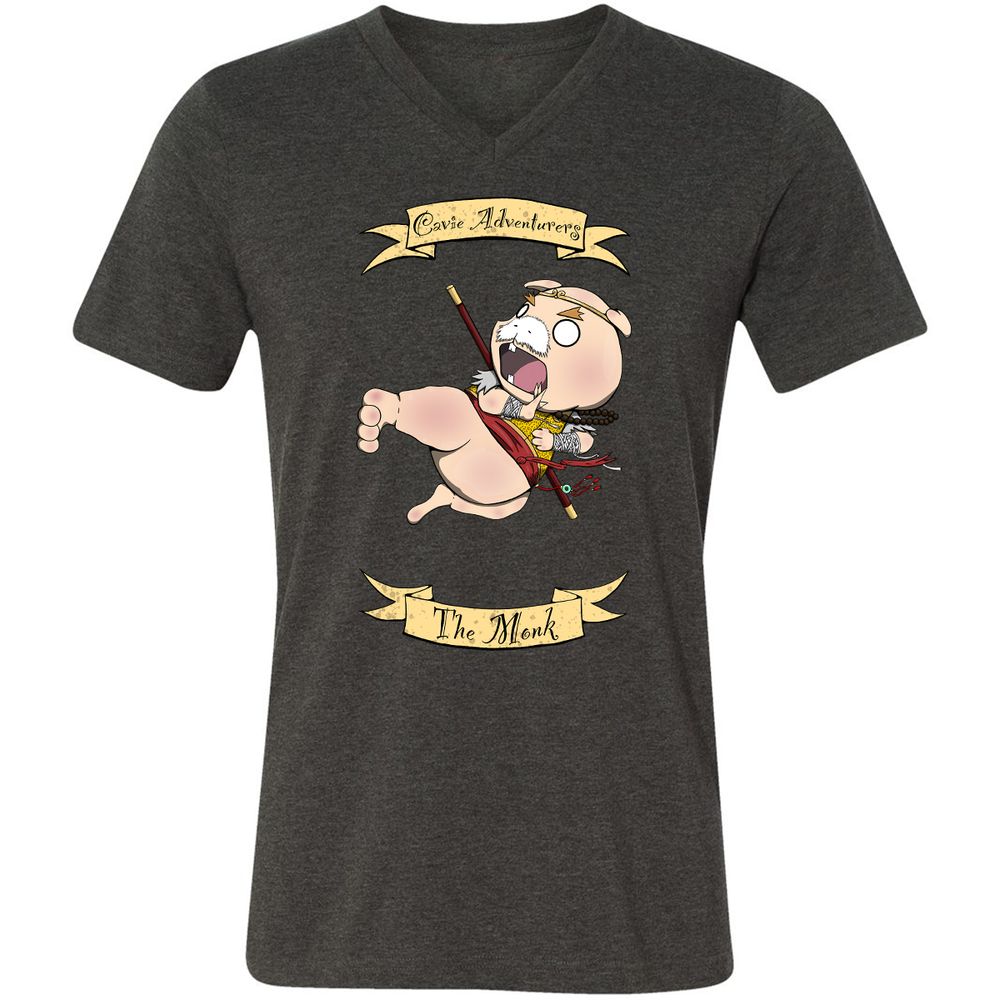 Unisex V-Neck T-Shirt - L23VUEUV - Dark Grey Heather - 8