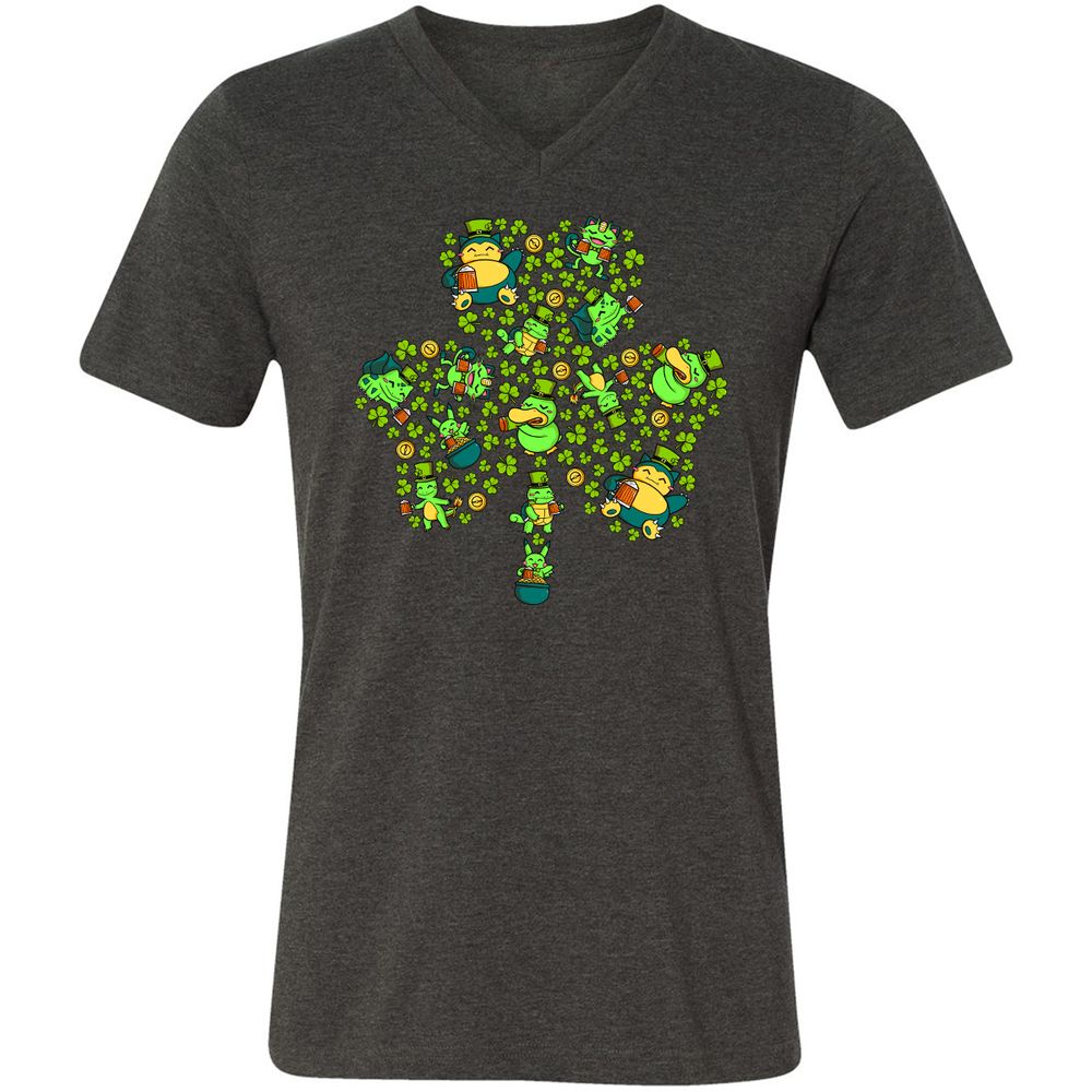 Unisex V-Neck T-Shirt - CLZ618C2 - Dark Grey Heather - 8