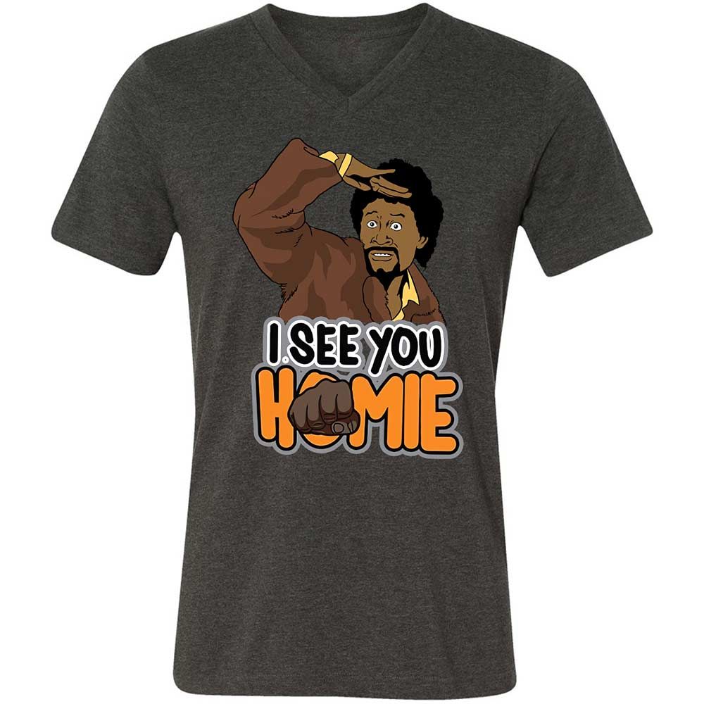 Unisex V-Neck T-Shirt - BWAZ964J - Dark Grey Heather - 8