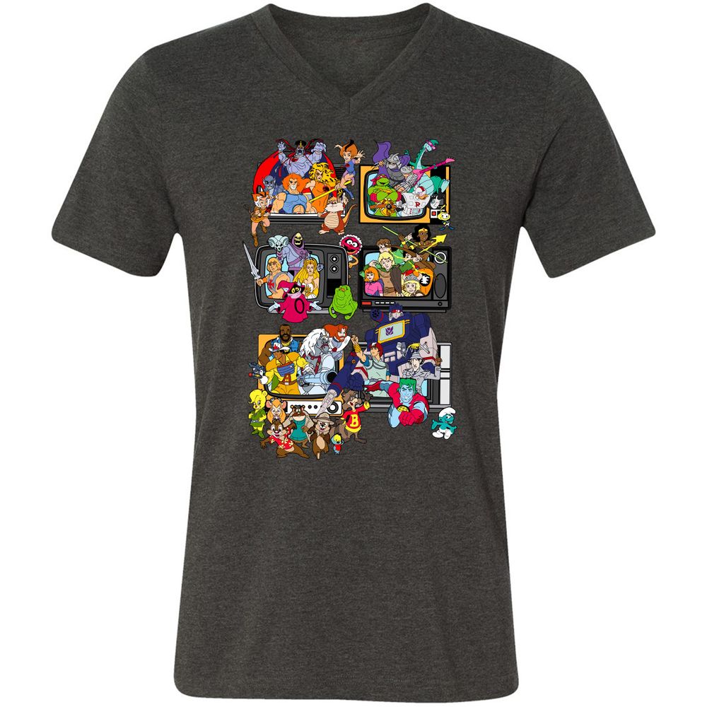 Unisex V-Neck T-Shirt - NK7KXUBF - Dark Grey Heather - 8