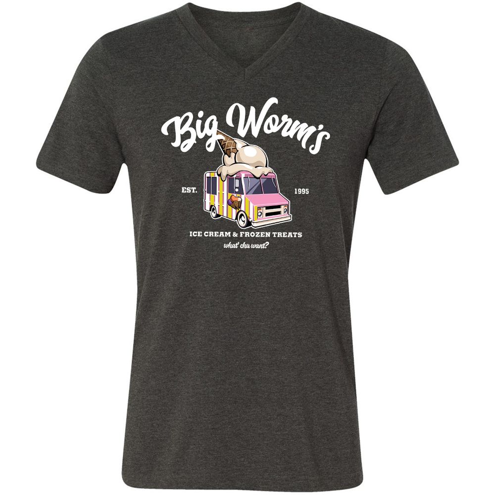 Unisex V-Neck T-Shirt - 7M14HXNK - Dark Grey Heather - 8