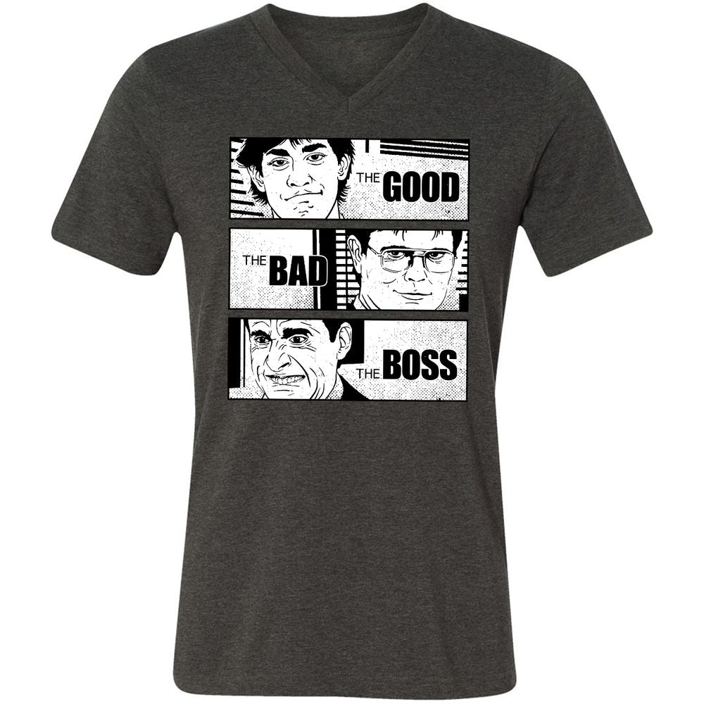 Unisex V-Neck T-Shirt - N32P66WQ - Dark Grey Heather - 8