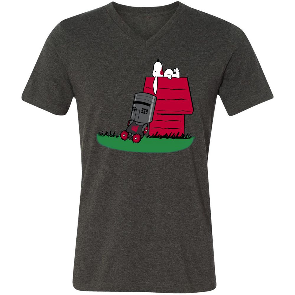 Unisex V-Neck T-Shirt - E97P5S6R - Dark Grey Heather - 8