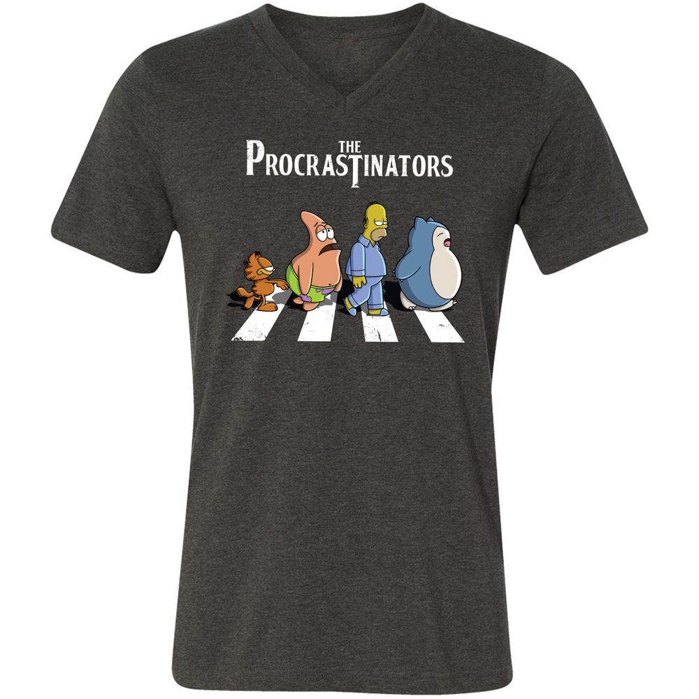 Unisex V-Neck T-Shirt - VEBKHS8K - Dark Grey Heather - 8