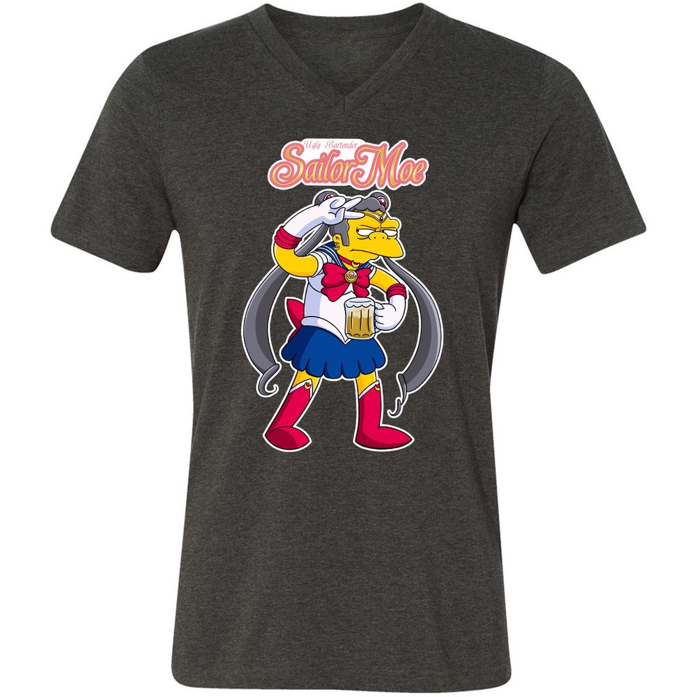 Unisex V-Neck T-Shirt - RP5NB6MK - Dark Grey Heather - 8