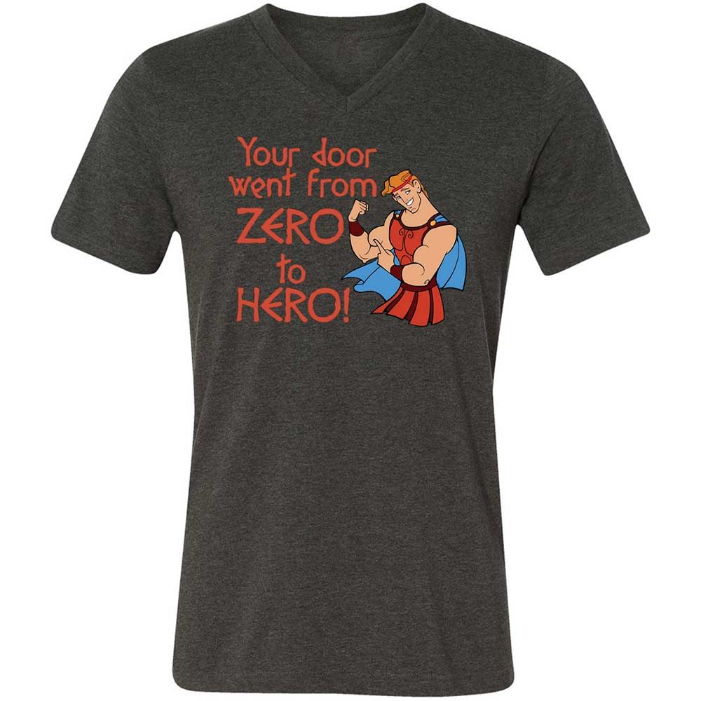 Unisex V-Neck T-Shirt - Q7UF636K - Dark Grey Heather - 8
