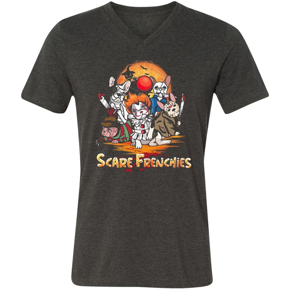 Unisex V-Neck T-Shirt - 9LCWLXST - Dark Grey Heather - 8