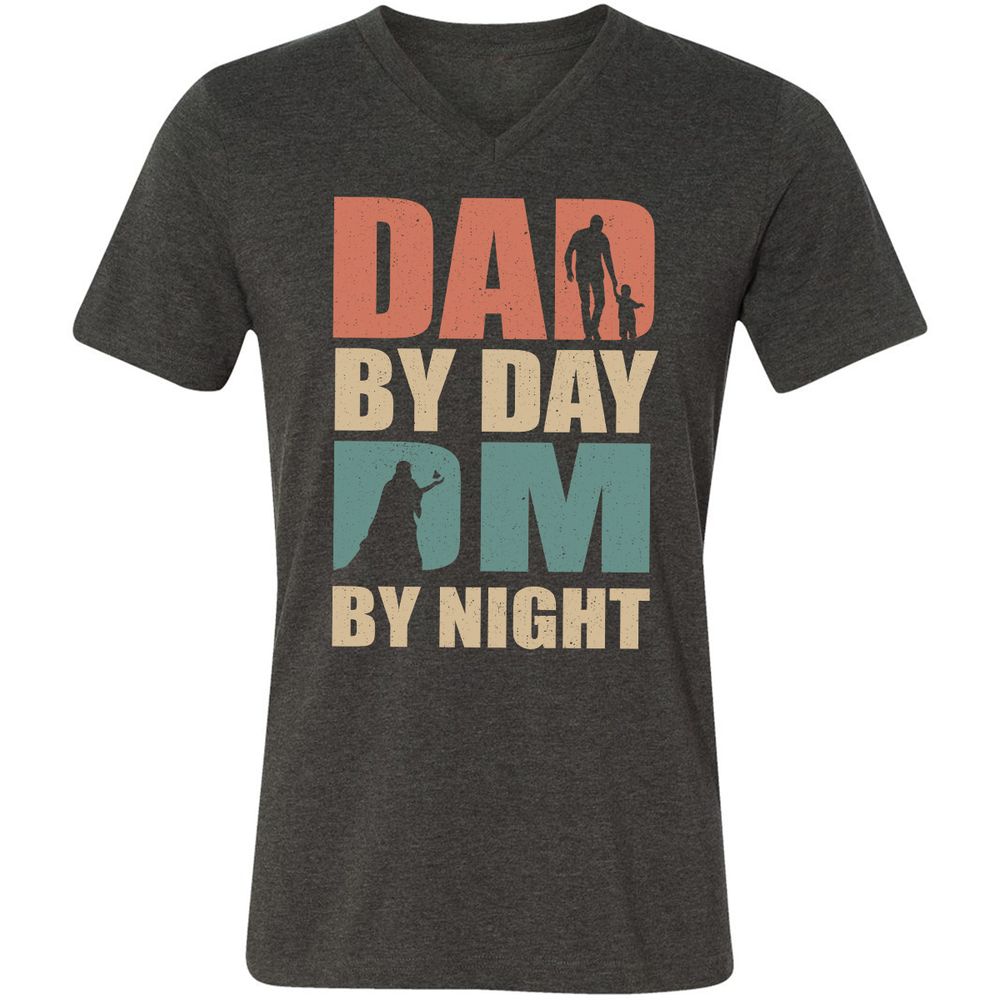 Unisex V-Neck T-Shirt - 2ZLJH8R4 - Dark Grey Heather - 8