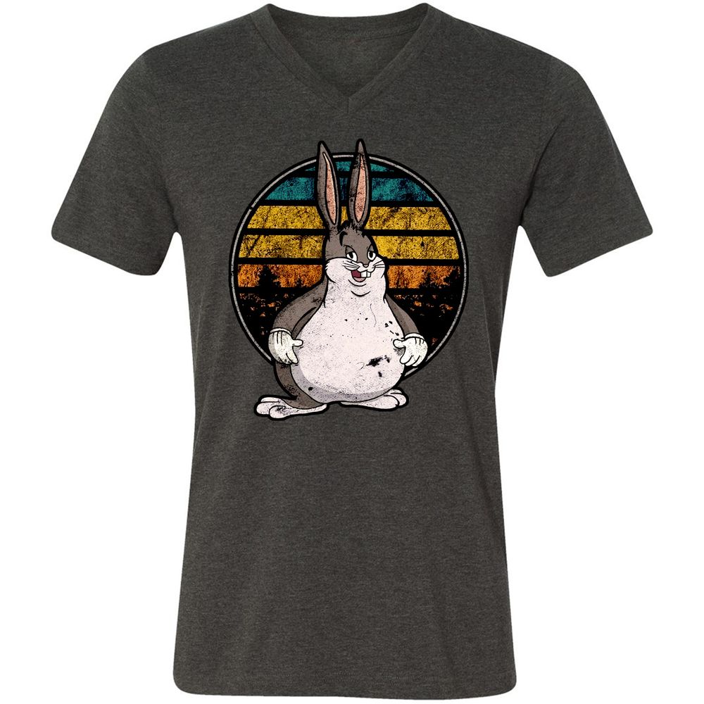 Unisex V-Neck T-Shirt - AMR9BWRT - Dark Grey Heather - 8
