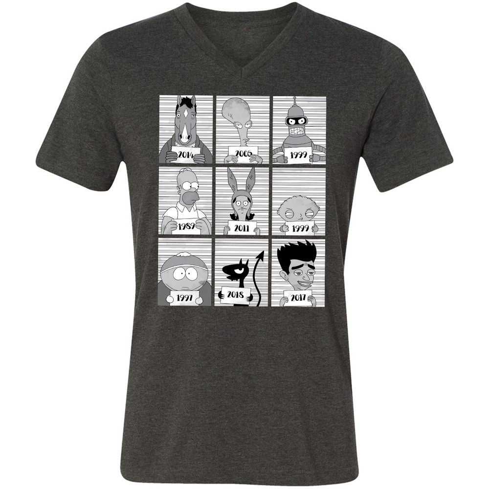 Unisex V-Neck T-Shirt - 1KDQWHJY - Dark Grey Heather - 8