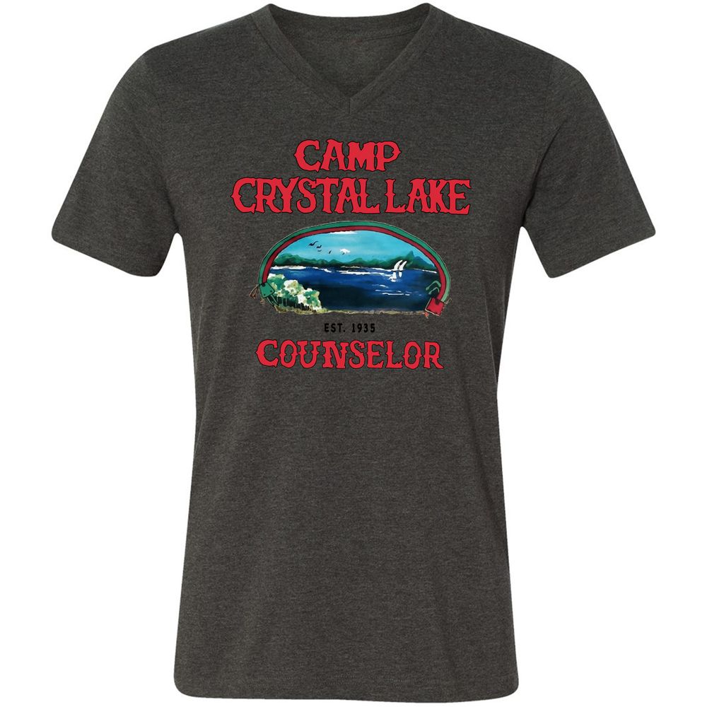 Unisex V-Neck T-Shirt - 8CDCVASV - Dark Grey Heather - 8