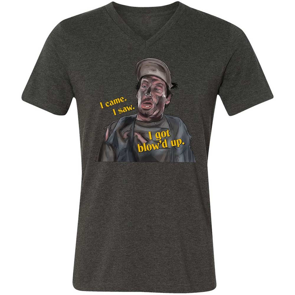 Unisex V-Neck T-Shirt - QT35AN93 - Dark Grey Heather - 8