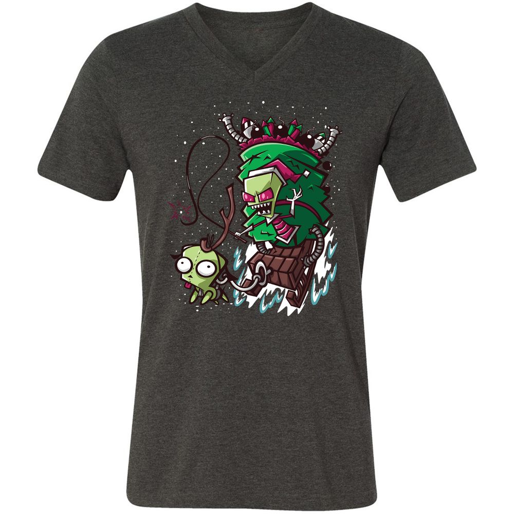 Unisex V-Neck T-Shirt - PCYQ5AK1 - Dark Grey Heather - 8